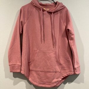 Xersion Pink Sweatshirt Draw Strings and Kangaroo Pocket - Size Small